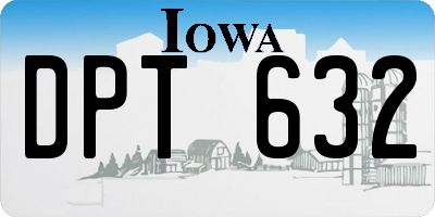 IA license plate DPT632