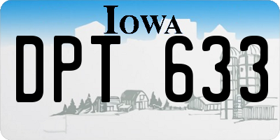 IA license plate DPT633