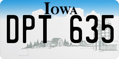 IA license plate DPT635