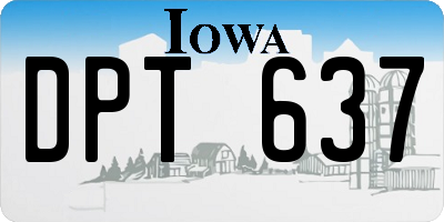 IA license plate DPT637