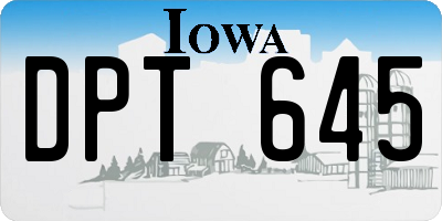 IA license plate DPT645