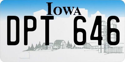 IA license plate DPT646