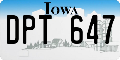 IA license plate DPT647