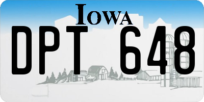 IA license plate DPT648