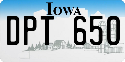IA license plate DPT650