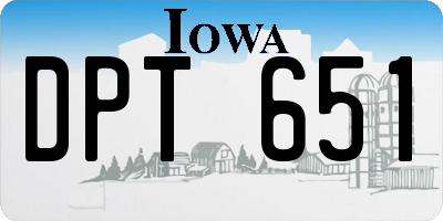 IA license plate DPT651