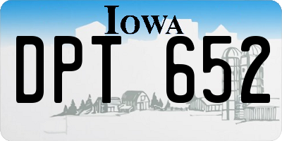 IA license plate DPT652