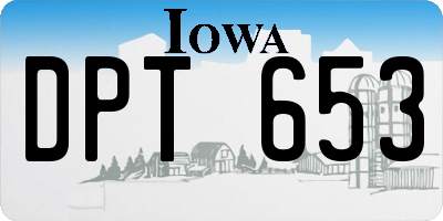 IA license plate DPT653