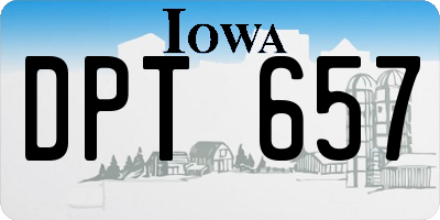 IA license plate DPT657