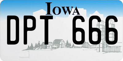 IA license plate DPT666