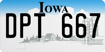 IA license plate DPT667