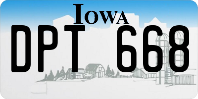IA license plate DPT668