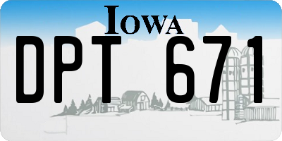 IA license plate DPT671