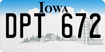 IA license plate DPT672