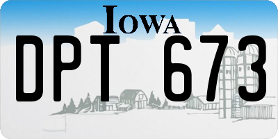IA license plate DPT673