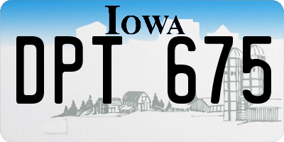 IA license plate DPT675