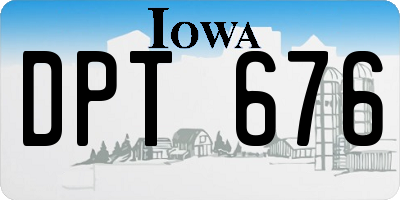 IA license plate DPT676