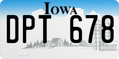 IA license plate DPT678