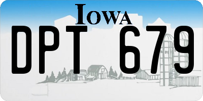 IA license plate DPT679