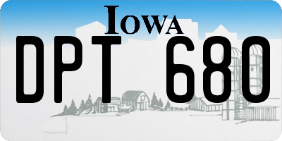 IA license plate DPT680