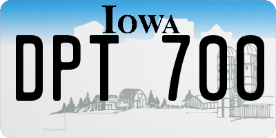 IA license plate DPT700
