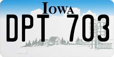 IA license plate DPT703