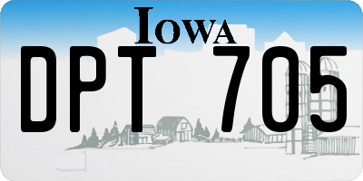 IA license plate DPT705
