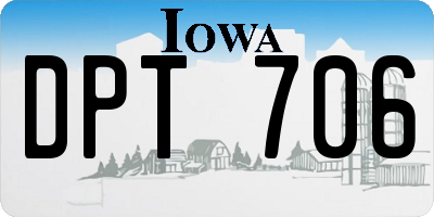 IA license plate DPT706