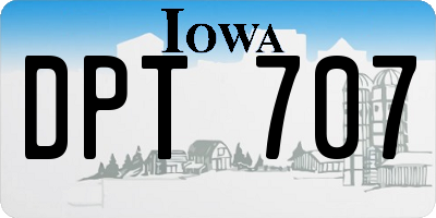 IA license plate DPT707