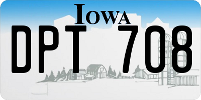 IA license plate DPT708