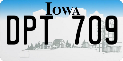 IA license plate DPT709