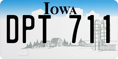 IA license plate DPT711