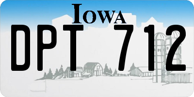 IA license plate DPT712