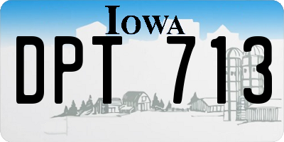 IA license plate DPT713