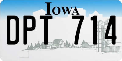 IA license plate DPT714