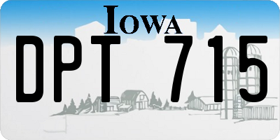 IA license plate DPT715