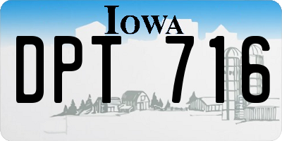 IA license plate DPT716