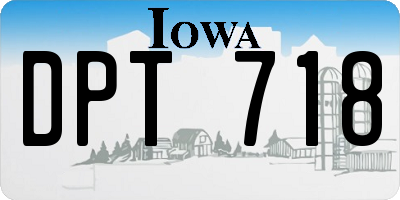 IA license plate DPT718