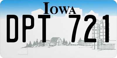 IA license plate DPT721