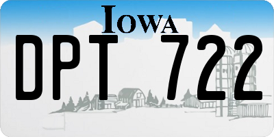 IA license plate DPT722