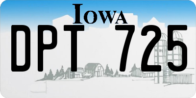 IA license plate DPT725
