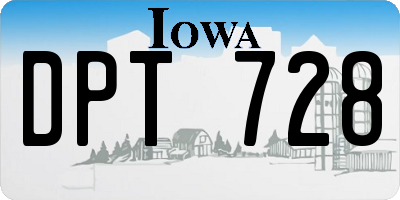 IA license plate DPT728