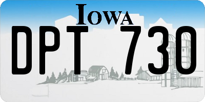 IA license plate DPT730