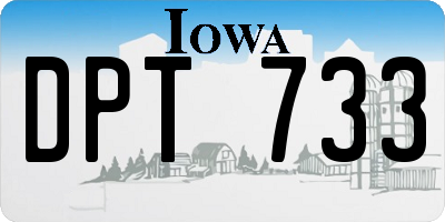 IA license plate DPT733