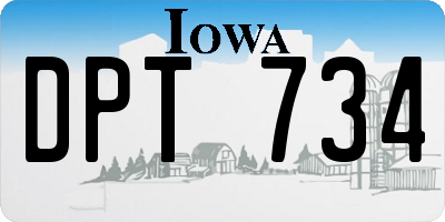 IA license plate DPT734