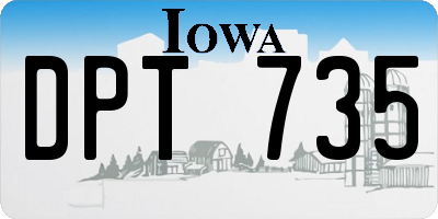 IA license plate DPT735