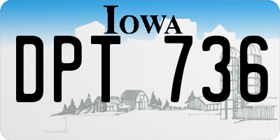 IA license plate DPT736