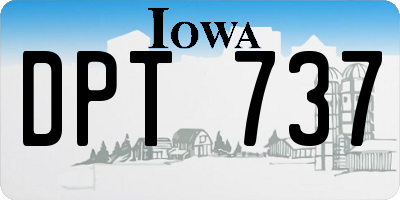 IA license plate DPT737