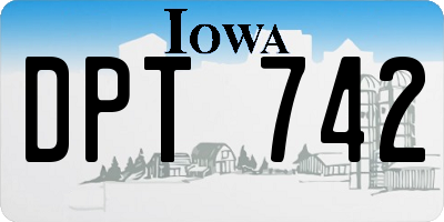 IA license plate DPT742