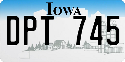 IA license plate DPT745